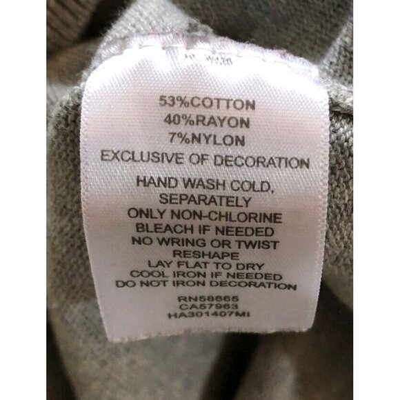 HALOGEN by Nordstrom Beaded Rhinestone Gem Jeweled Gray Sweater Women’s M - Picture 5 of 6